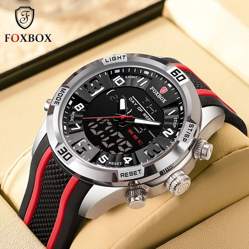 Lige Men's Dual Display Watch Multi-Function Chronograph Sports Waterproof Watch - Korvel