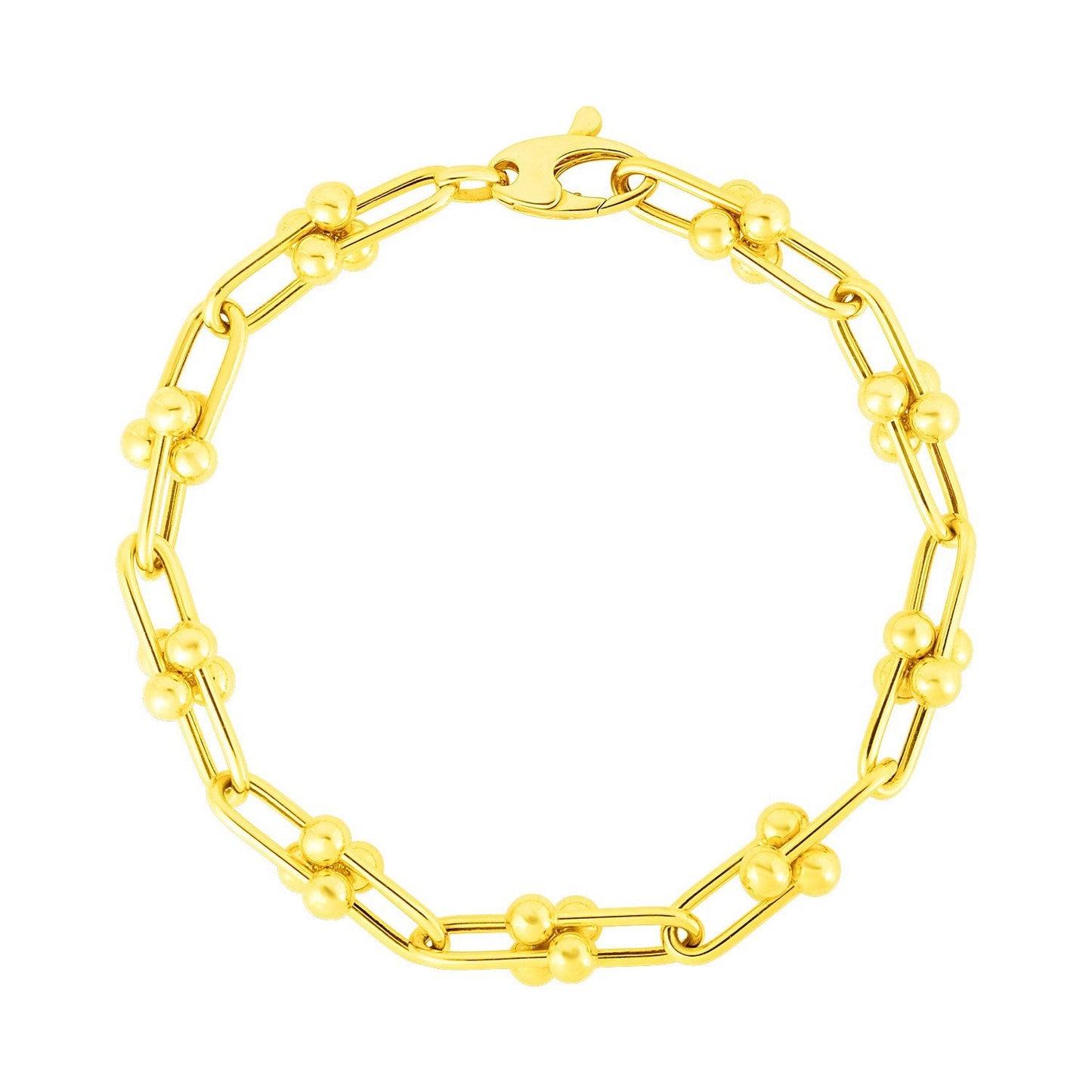 Bracelet en chaîne Jax en or jaune 14 carats de 7,5 pouces
