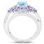 Bague en argent sterling avec topaze bleue et tanzanite de 2,78 carats