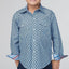 Navy & Blue Patterned Button-Down Shirt for Boys | Roper - Korvel