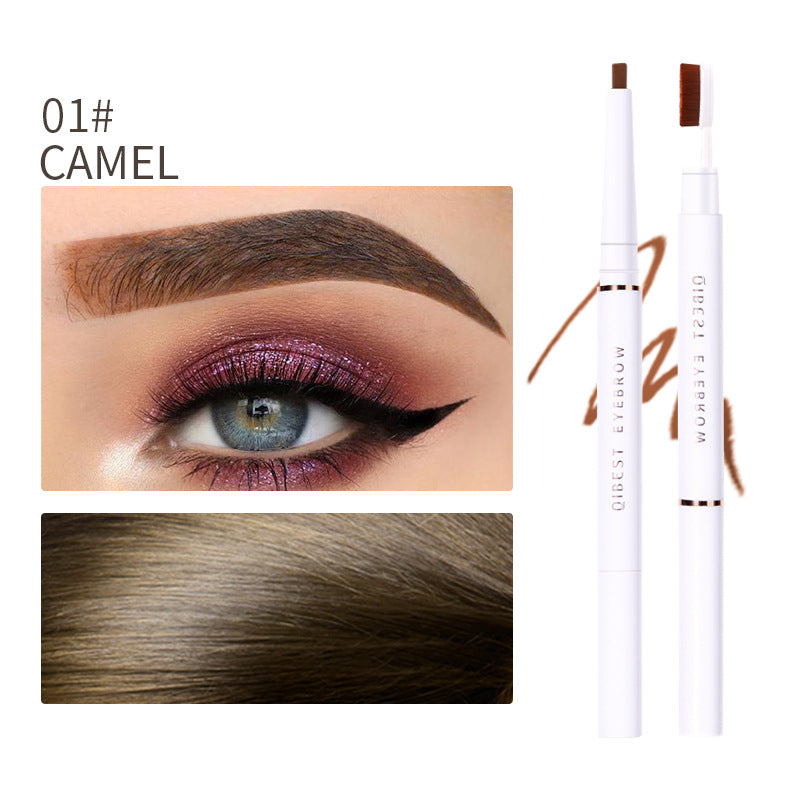 Lápiz de Cejas Doble Cabeza QIBEST - Impermeable y de Larga Duración