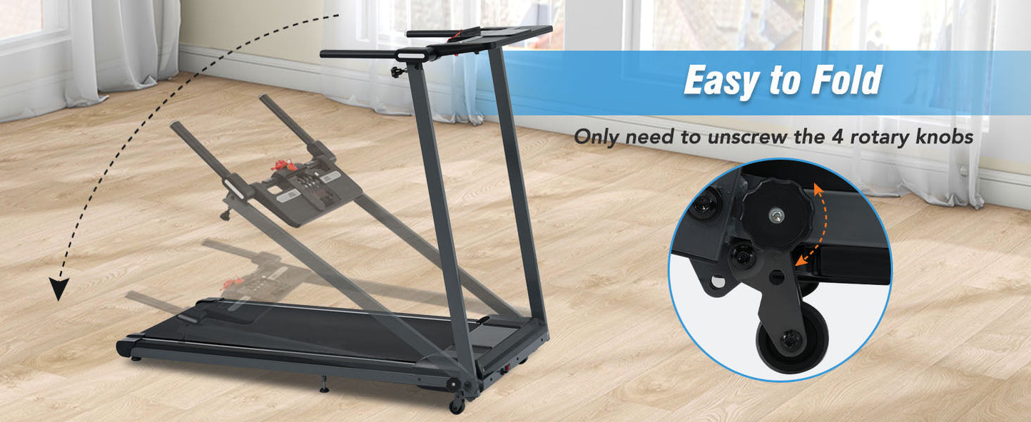 NEW Folding Treadmills Walking Pad Treadmill for Home Office -2.5HP Walking Treadmill With Incline Bluetooth Speaker - Korvel