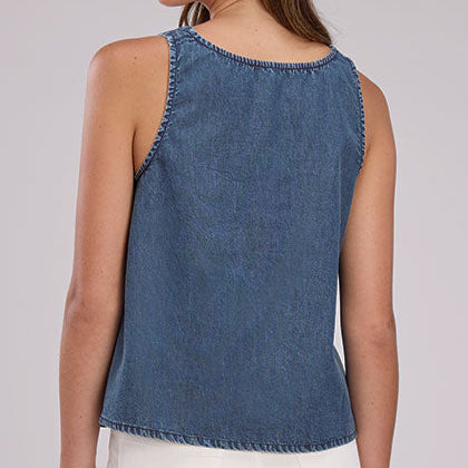 Stylish Denim Buckle Tank Top for Women | Roper - Korvel