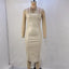 Women's Solid Color PU Leather Sexy Strapless Waist-Cinching Bodycon Dress - Korvel