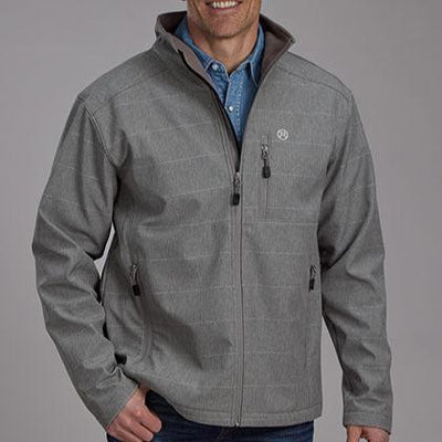 Men's Roper Grey Taupe Softshell Jacket - Korvel