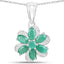 Conjunto de Joyería de Esmeralda y Topacio Blanco de 7.84 Quilates en Plata de Ley