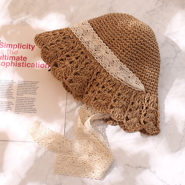 Chapeau en paille à large bord pour femmes