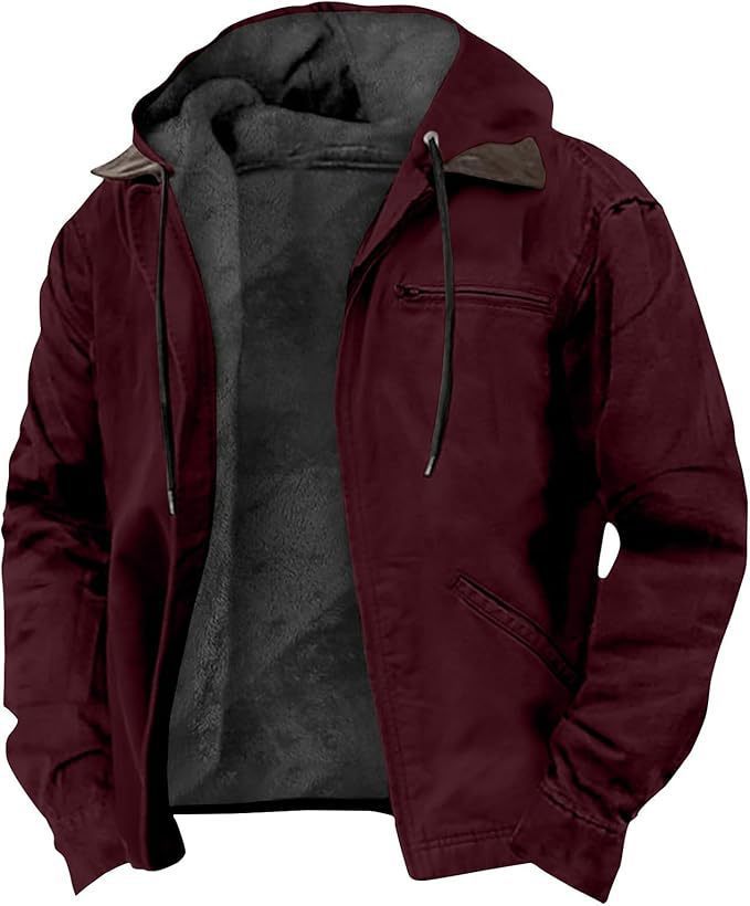 Men's Hooded Zipped Cotton-Padded Jacket