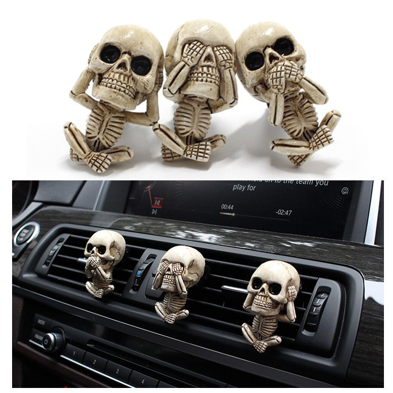 Ghost Head Aromatherapy Hanger Set Resin Car Air Outlet Aromatherapy Decoration Car - Korvel