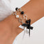 Small Fresh Butterfly Combined with Gold Bracelet Set, Rural Style Multi Element Pearl Bracelet - Korvel