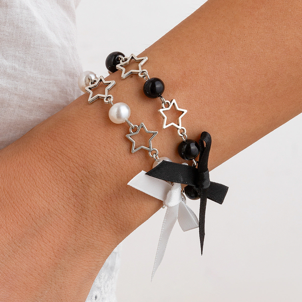Small Fresh Butterfly Combined with Gold Bracelet Set, Rural Style Multi Element Pearl Bracelet - Korvel