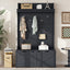 Hall tree with storage desk, entrance desk with drawers and 5 hooks, display rack, dark blue - Korvel