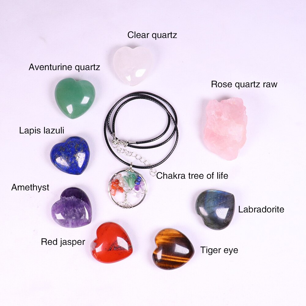 Natural crystal quartz Seven Chakra Crystal Love gemstone Healing stone mineral specimen box Collection - Korvel