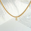 Brass Inlaid Zircon Letter Pendant Necklace - Korvel