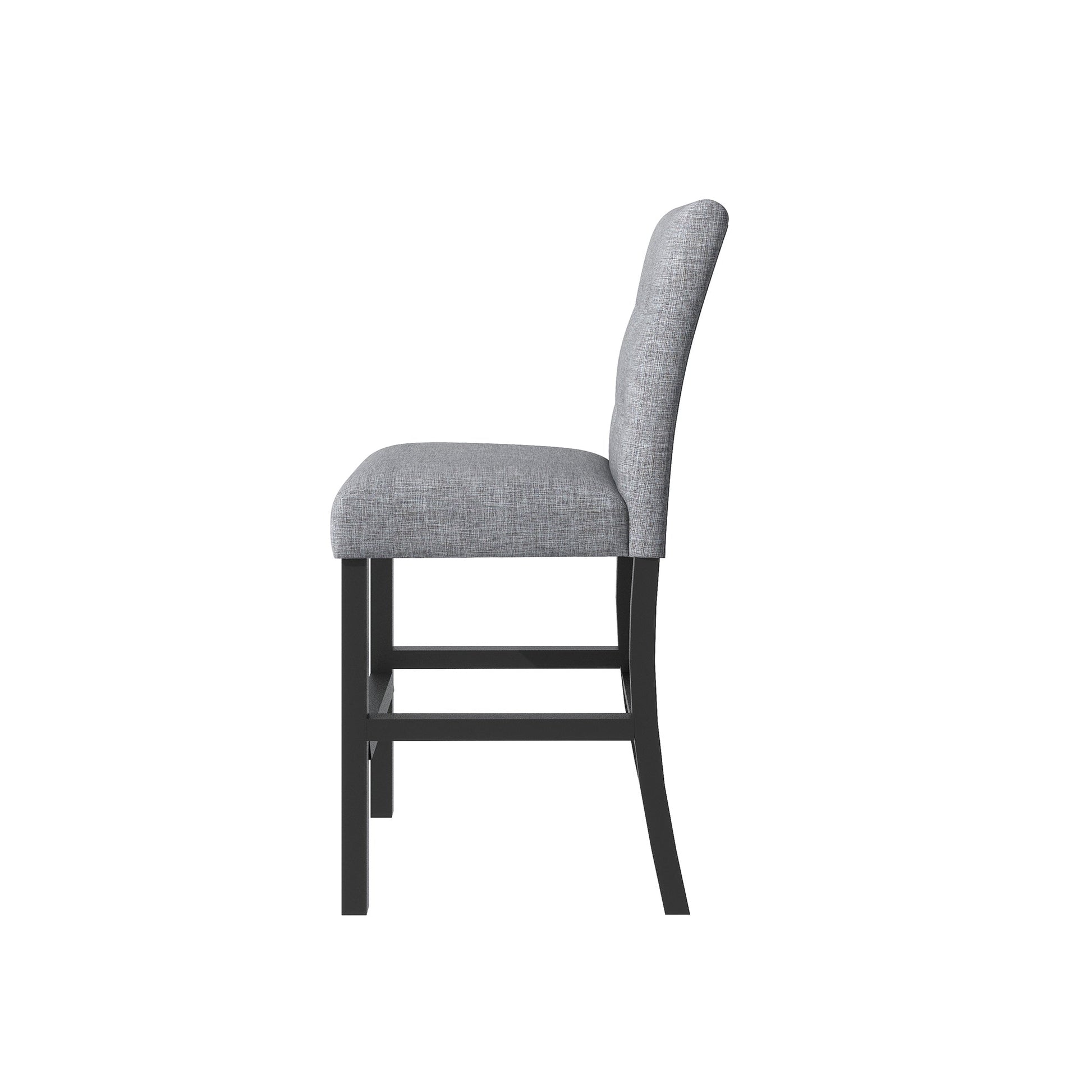 TOPMAX 5-piece cabinet dining table set, wooden square dining table and chairs, and 4 soft cushioned high back chairs in black - Korvel