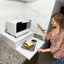 Premium Microwave Stand with Pull-Out Drawer - Space-Saving Organizer