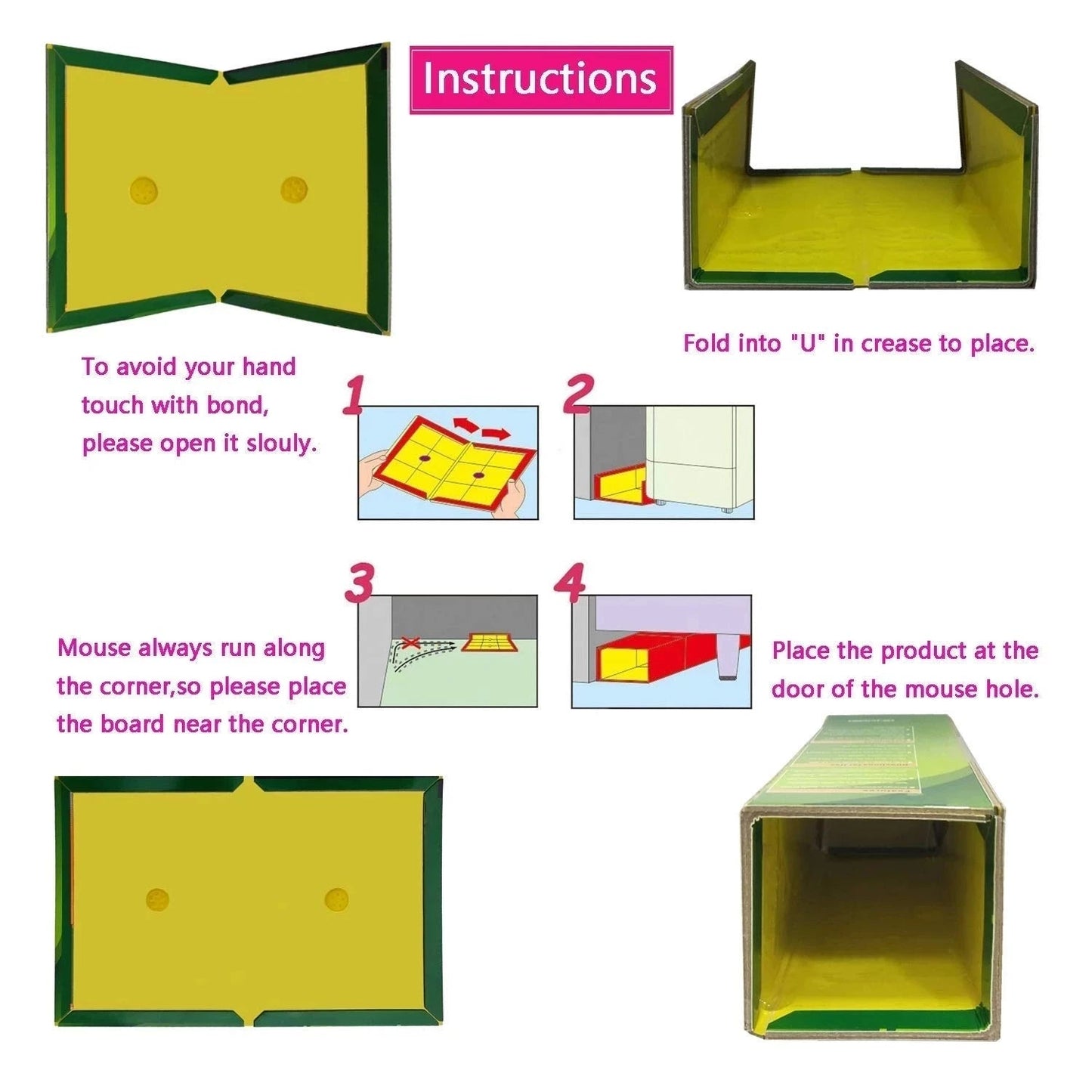 3-15pcs Mouse Board Sticky Mice Glue Trap High Effective Rodent Rat Bugs Catcher Pest Control Reject Non-toxic Eco-Friendly - Korvel