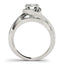 14k White Gold Split Band Bypass Diamond Engagement Ring