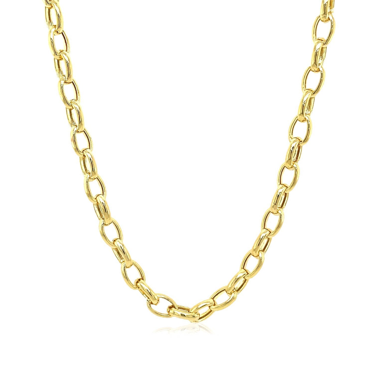 Chaîne Rolo Ovale en Or Jaune 14k - 4,6 mm