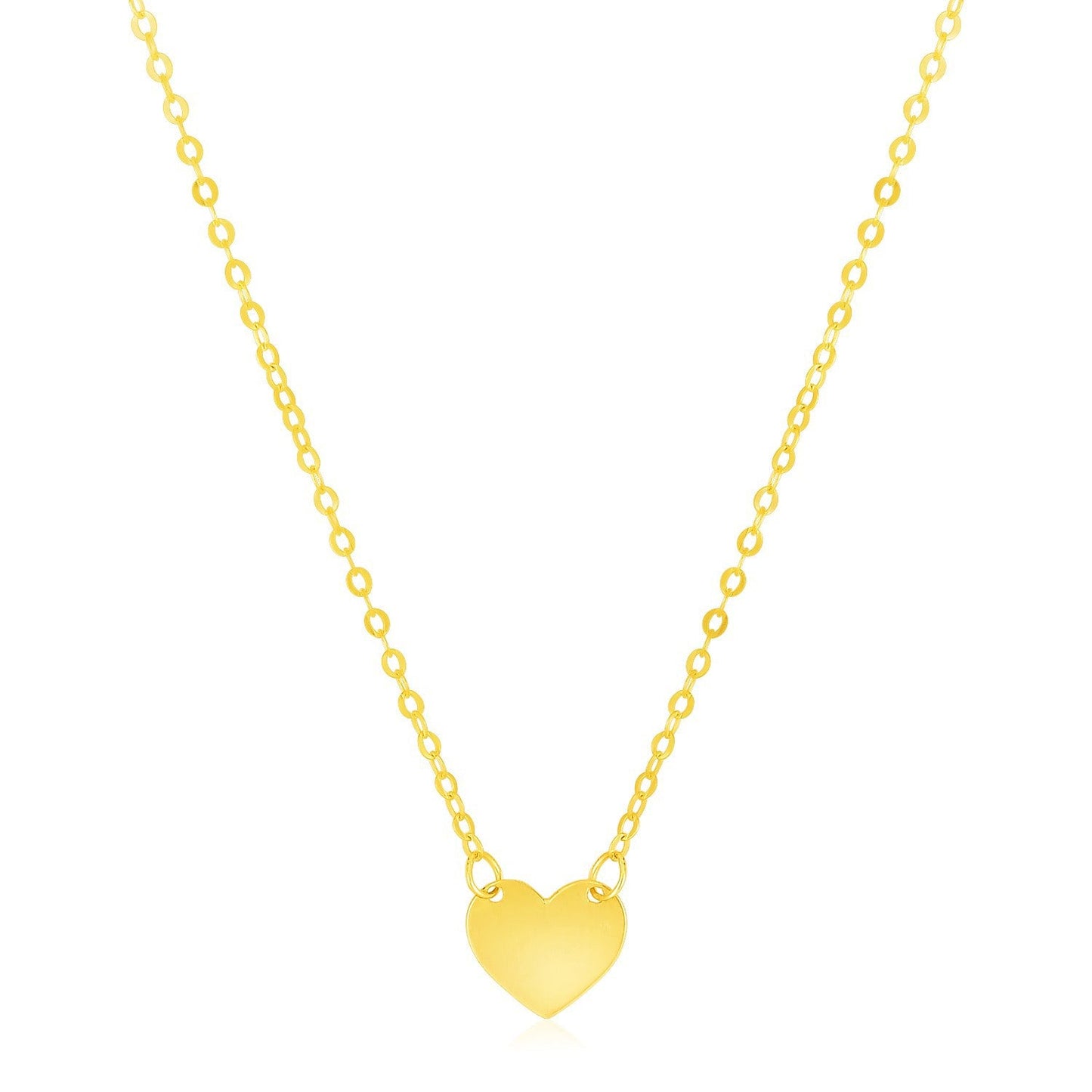 Collar Mini Corazón Pulido de Oro Amarillo de 14k
