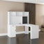 Corner gaming computer desk with socket, drawers, bookshelf and writing desk, modern L-shaped learning desk with storage space - Korvel