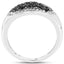 0.46 Carat Black and White Diamond Sterling Silver Engagement Ring