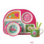 5pcs/set Baby Dinnerware Bamboo Fiber Children Tableware Set Plate Dishes Bowl With Spoon Cartoon Feeding Set Food Container - Korvel