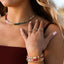Natural Gemstone Necklace + 14k Gold Filled Toggle : Gold Rush - Korvel