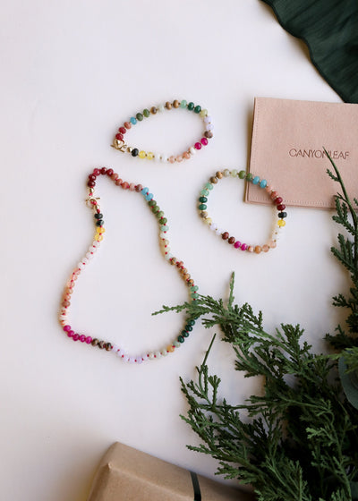 Natural Gemstone Bracelet with 14k Gold Filled Toggle - Sedona