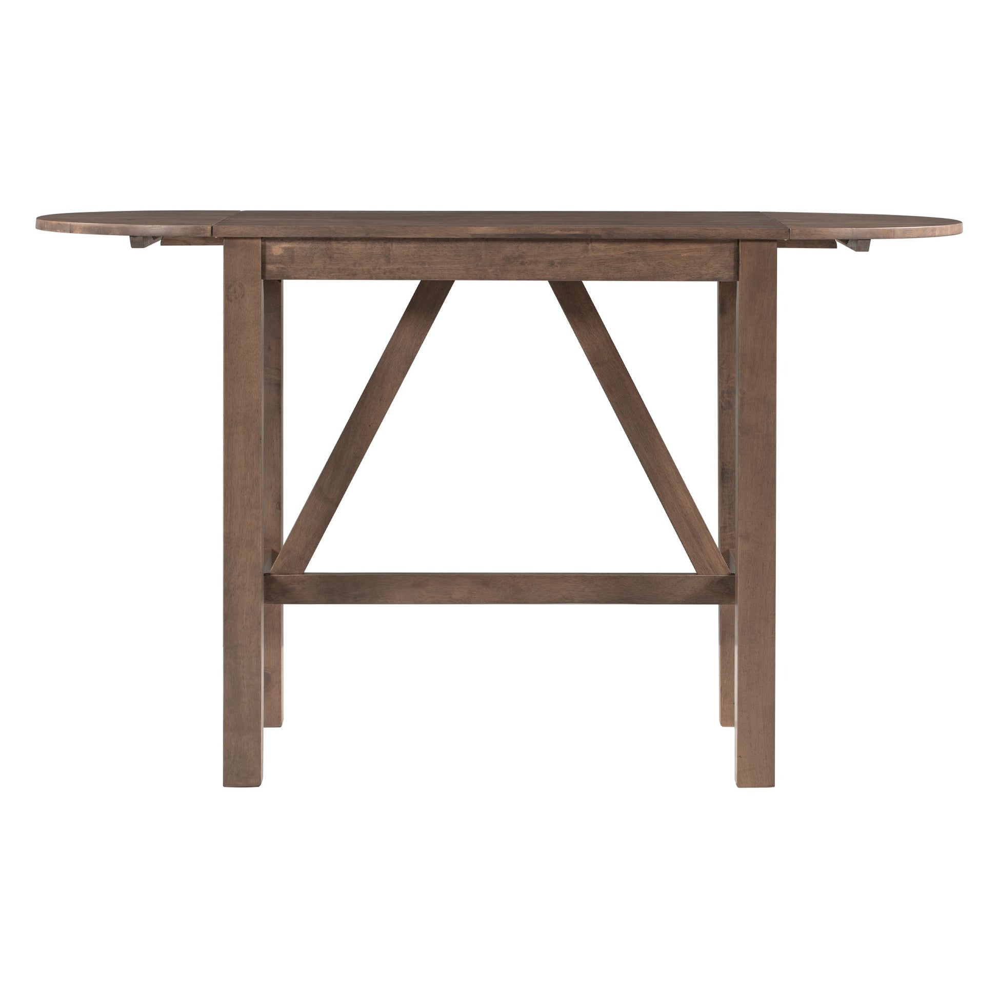 TOPMAX 3-Piece Wood Counter Height Drop Leaf Dining Table Set with 2 Upholstered Dining Chairs for Small Place, Brown - Korvel
