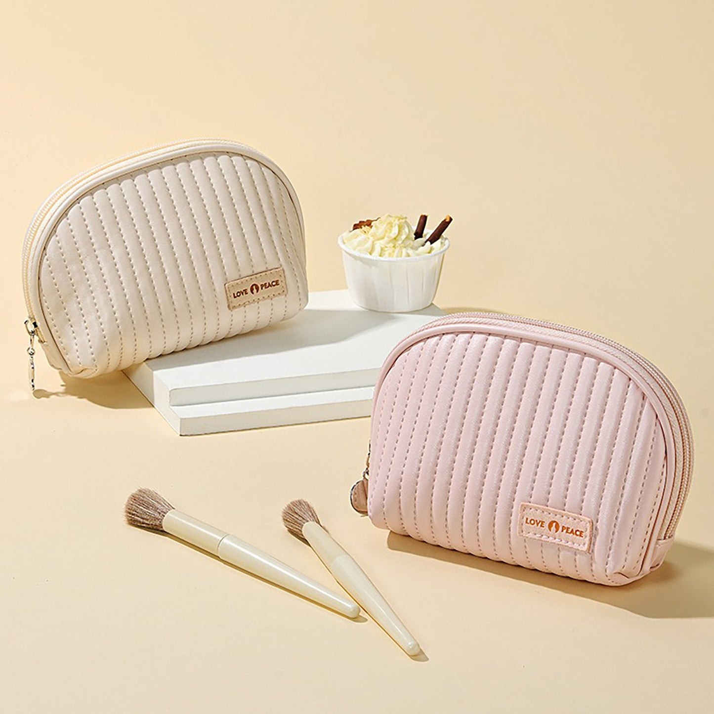 Conjunto de Neceseres Cosméticos Redondos Estilo Pastel para Viajes