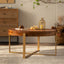 33.86"Modern Retro Splicing Round Coffee Table Fir Wood Table Top with Gold Cross Legs Base(Same SKU:W757126236) - Korvel