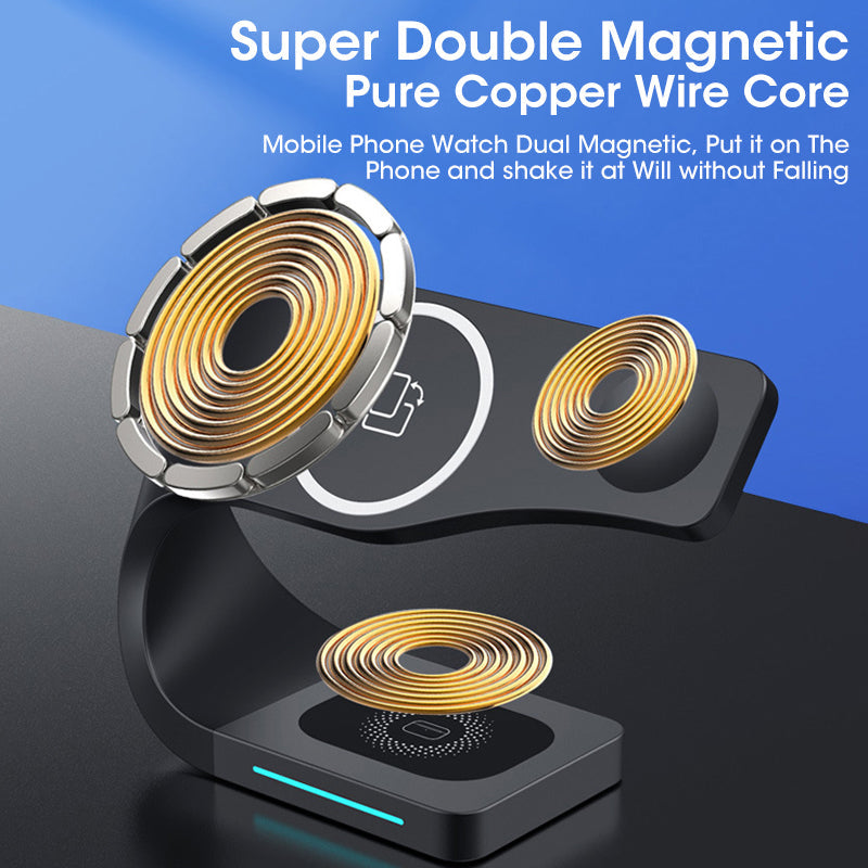 4 in 1 Magnetic Wireless Charger for iPhone12 Apple Watch Headphones Wireless Charging - Korvel