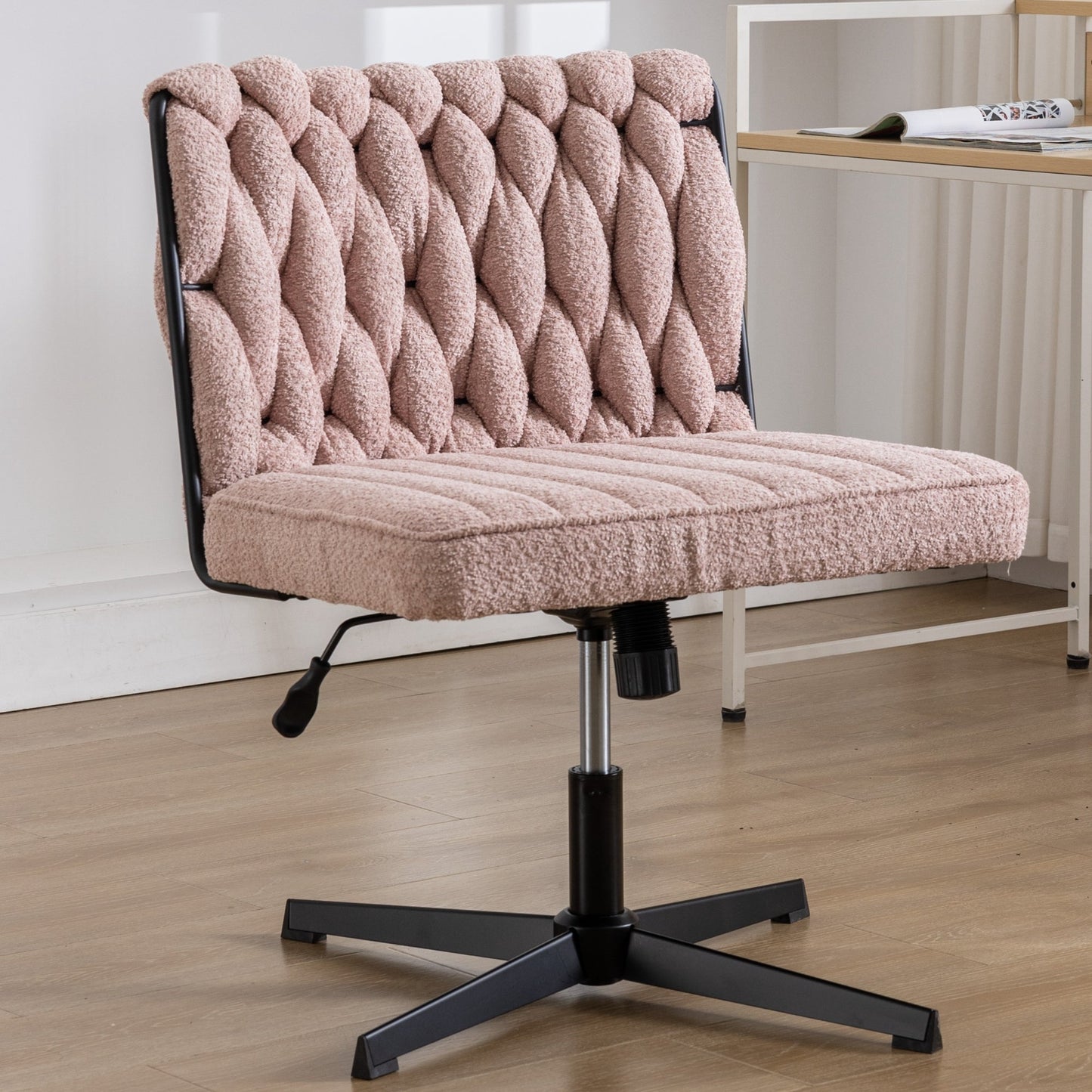 Premium Armless Pink Office Desk Chair