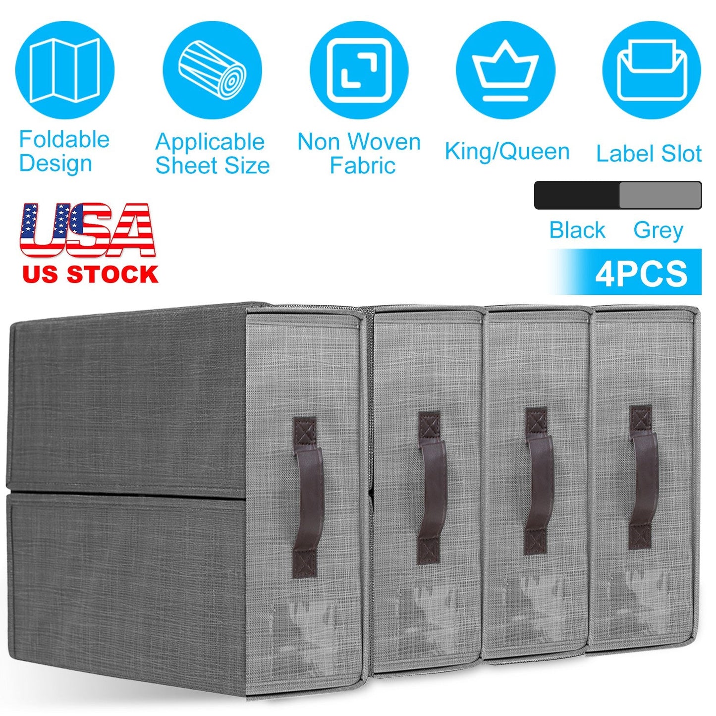 4-Piece Foldable Bed Sheet Organizers for Neat Storage