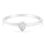 .925 Sterling Silver Teardrop Diamond Promise Ring - Size 6