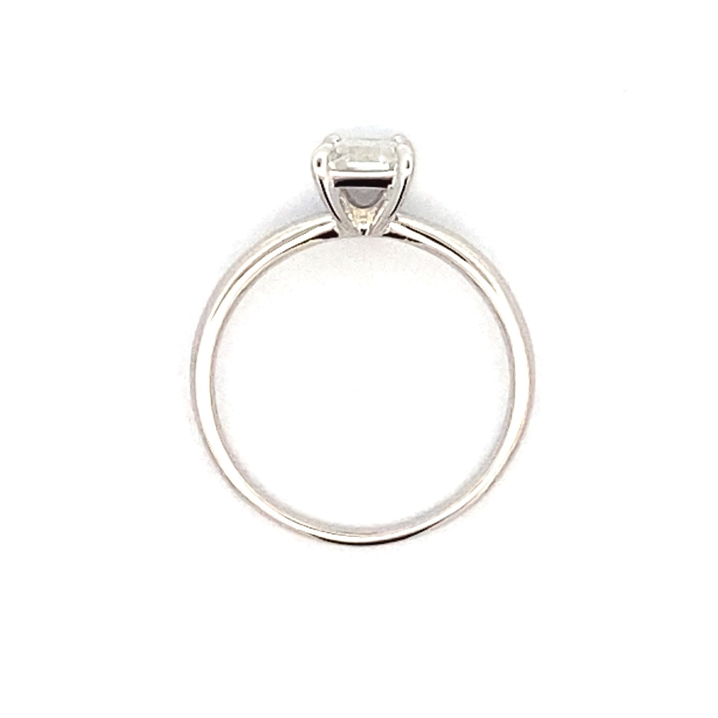 Natural .98ct Moissanite Engagement Ring in Sterling Silver