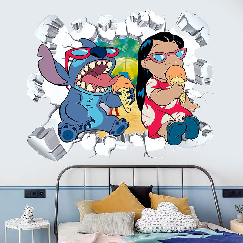 StarCraft Baby Stitch Wall Sticker Self Adhesive Picture Back Adhesive Cartoon Sticker Bedroom Dormitory Bedhead Wall Wallpaper - Korvel