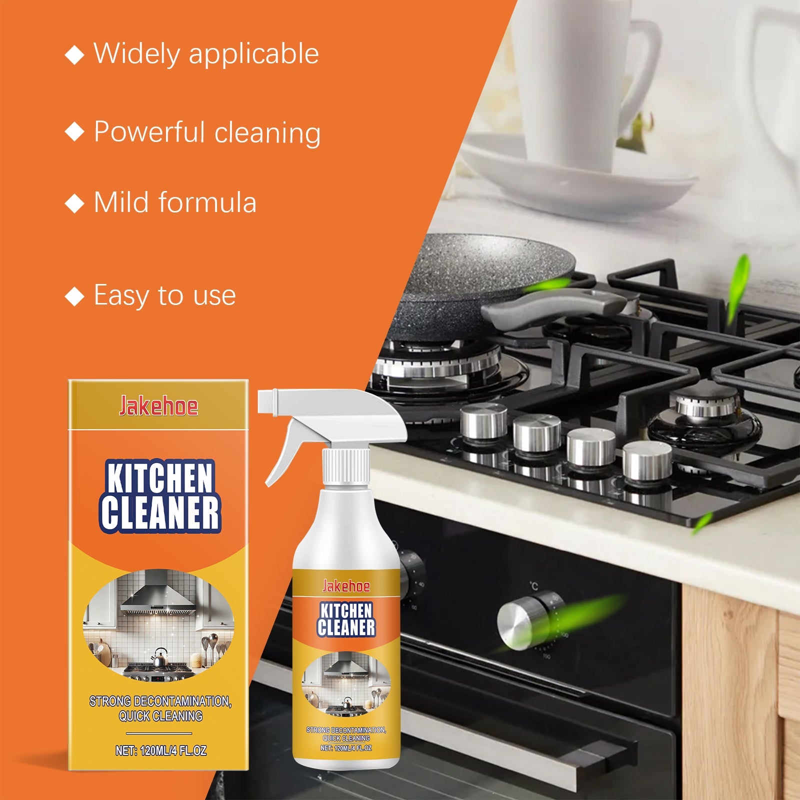 Kitchen Grease Cleaner Kitchen Hood Cooktop Grease Cleaner Multi-Effect Decontamination Cleaner - Korvel