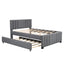 Full Upholstered Platform Bed with Trundle Grey - Korvel