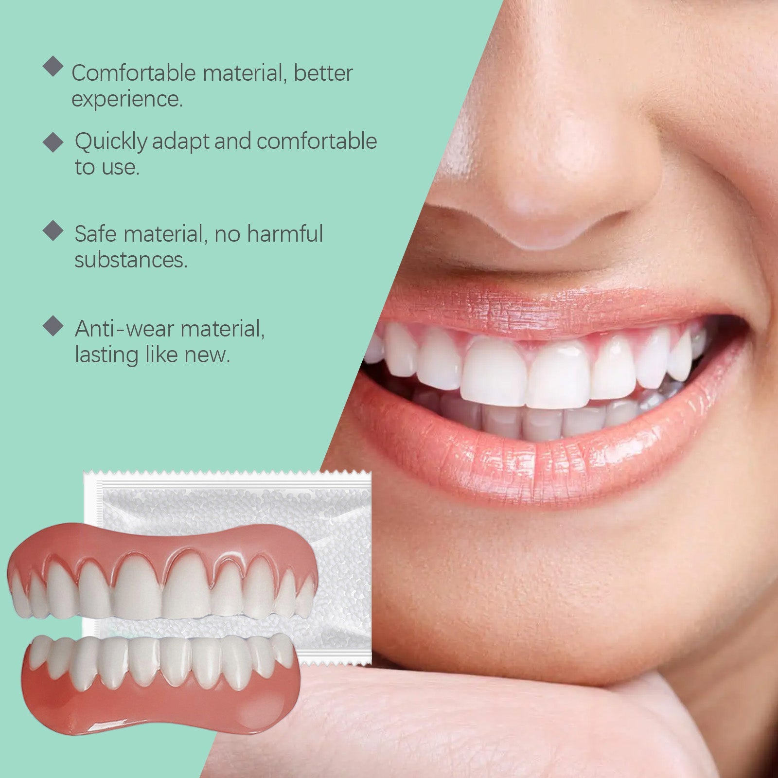 Denture Modification Braces Dental Cosmetic Sets Enhance Smile Appearance Comfortable Material Dentures - Korvel
