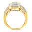 Anillo de cóctel de diamantes en oro amarillo de 10 quilates - Talla 7