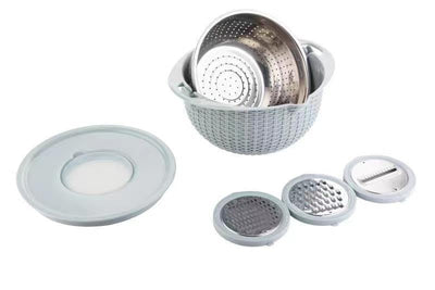 Stainless steel water filter basin household rotatable double layer vegetable washing and draining basket stainless steel line - Korvel