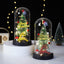 Christmas Gift LED Light Illumination Decorative Ornament Mini Christmas Tree Deer Glass Cover - Korvel