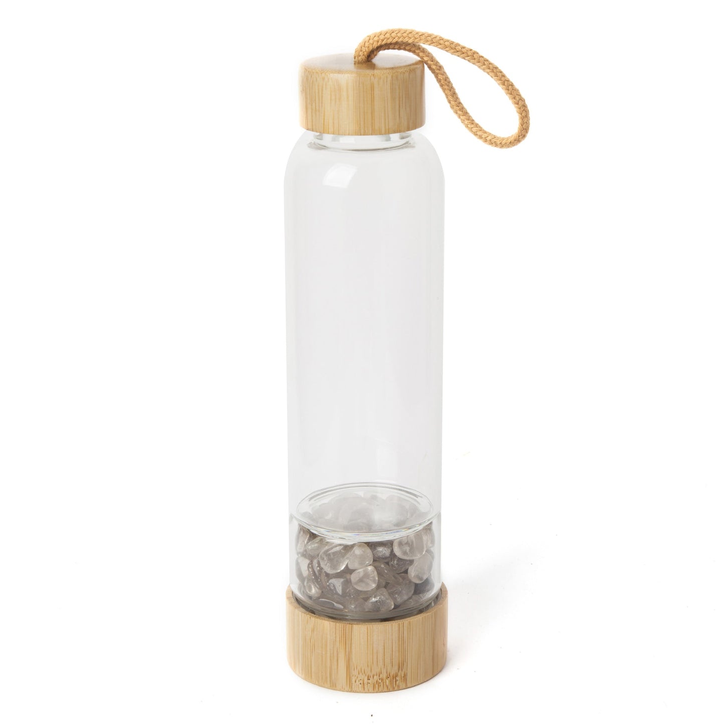 Bouteille d'eau en gravier de cristal naturel