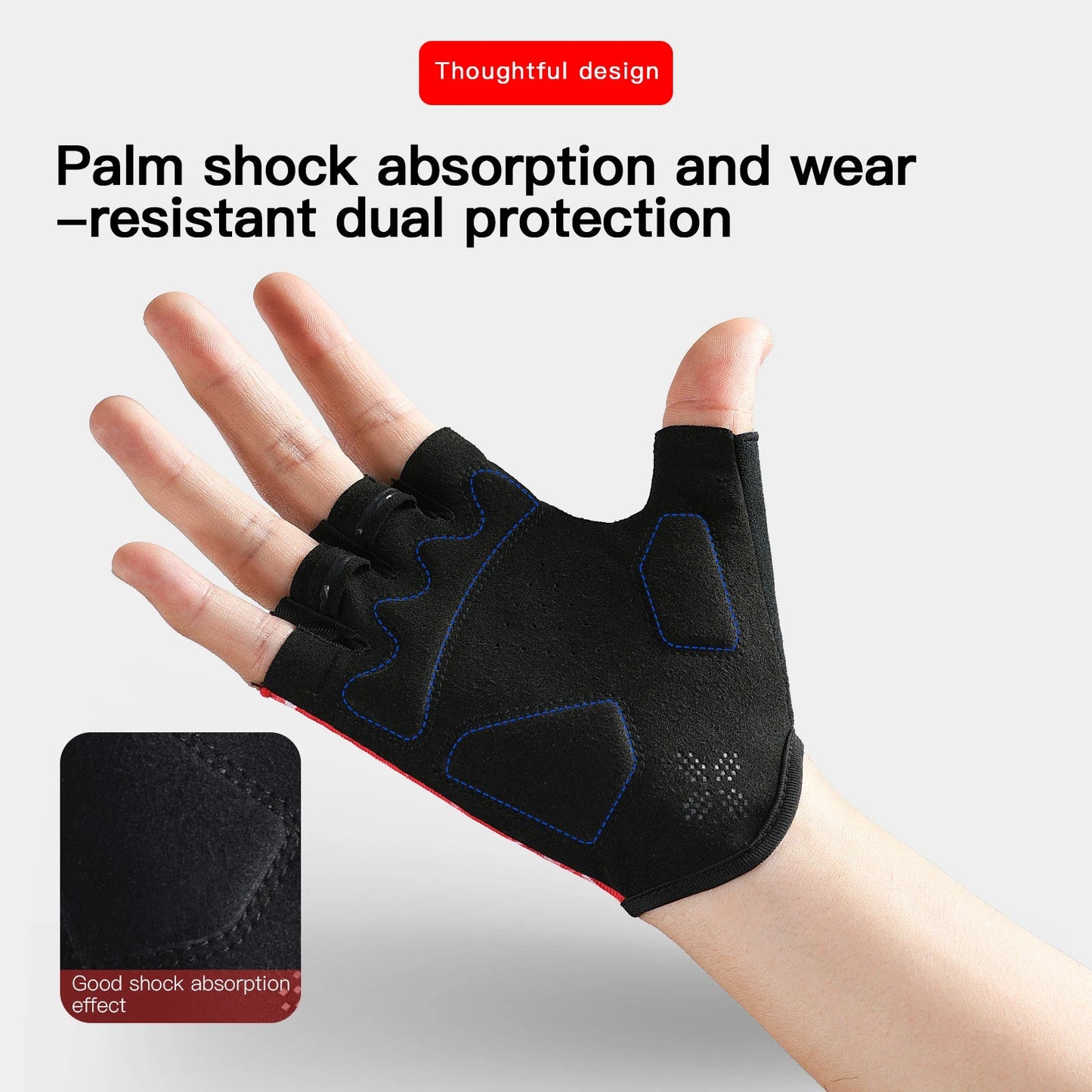 Outdoor Sports Fitness Half Finger Cycling Gloves Silicone Shock Absorbent Breathable Wear Resistant Half Finger Cycling Gloves - Korvel