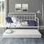 Metal Frame Daybed with trundle（white） - Korvel