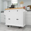 Elegant Kitchen Island Cart with Storage and Locking Wheels