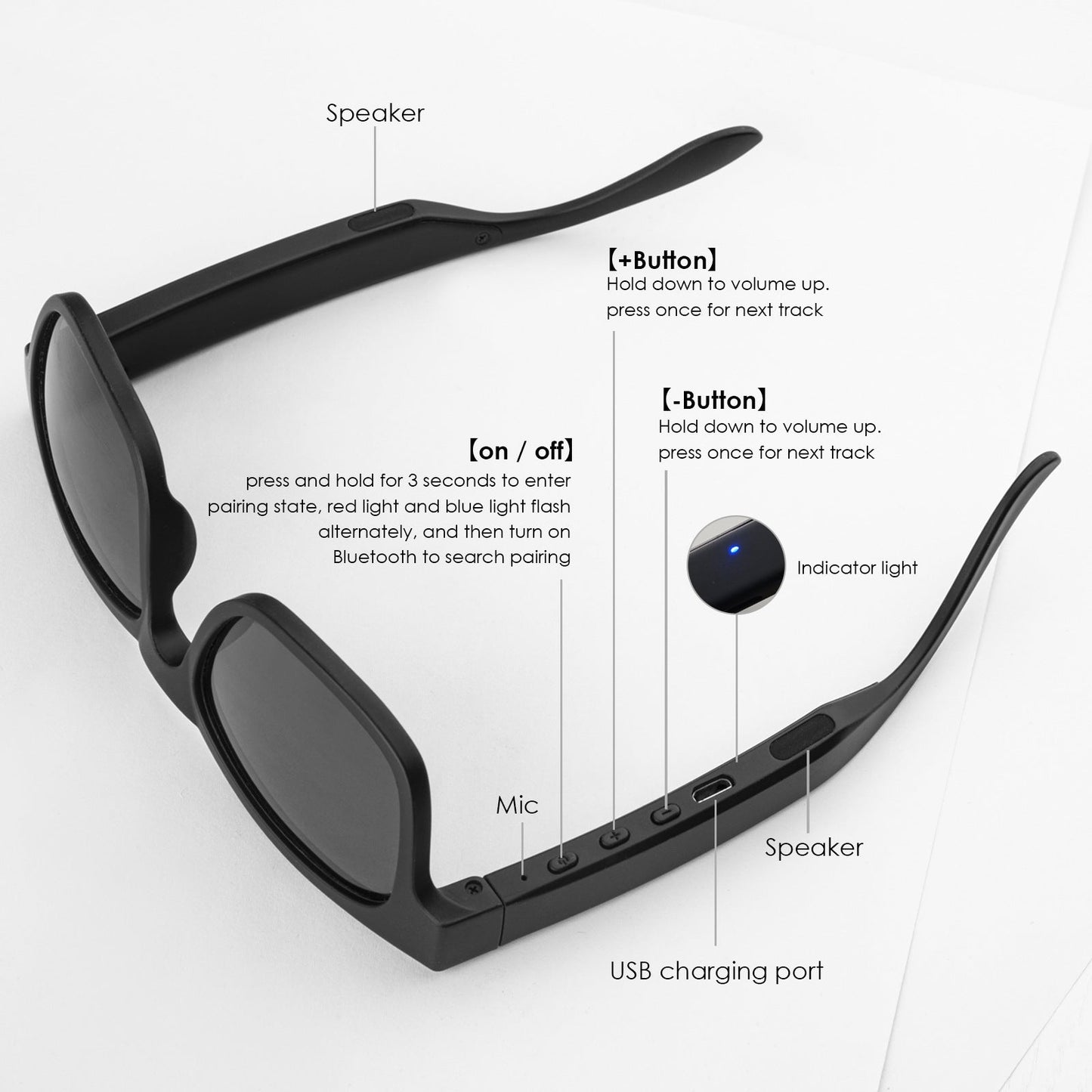 Polarized Music Sunglasses with Earphones