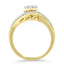 10K Yellow Gold Diamond Cluster Engagement Ring - Size 6